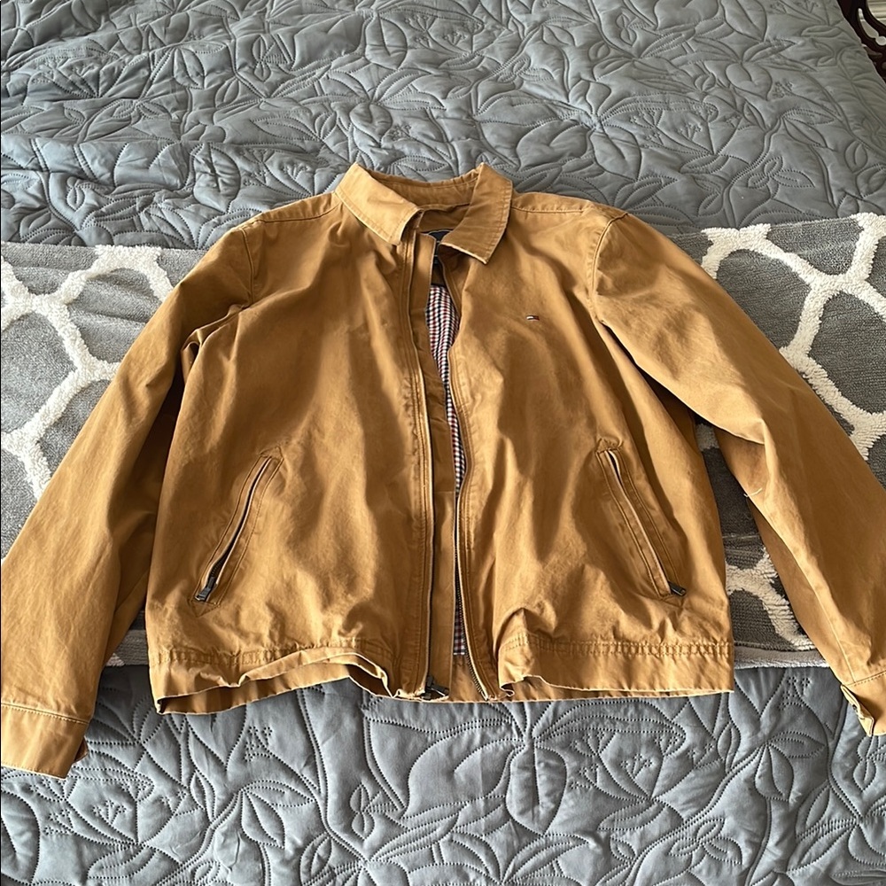 Tommy Hilfiger Tan Jacket with Checkered Interior